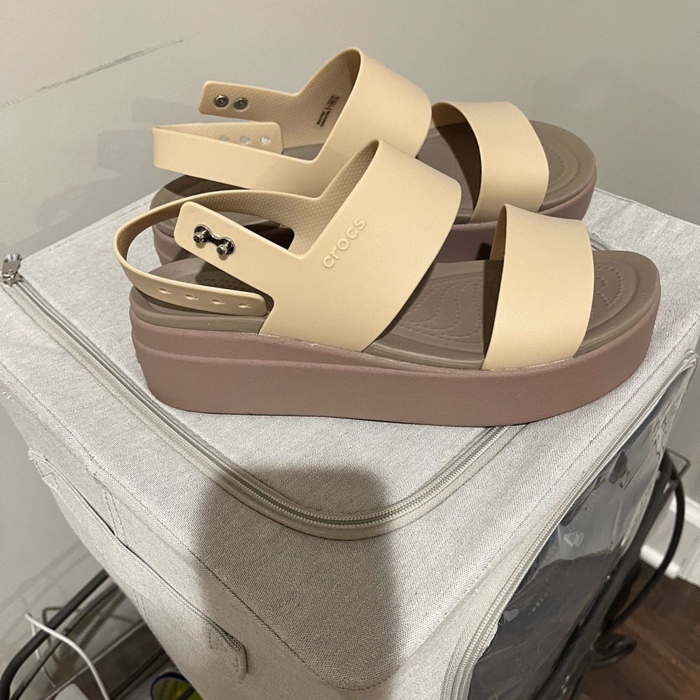 CROCS Women's Tan Platform Sandals
